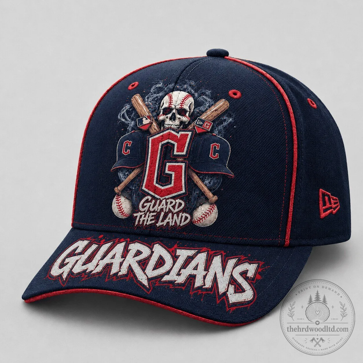 Cleveland Guardians Skull Baseball Bats Fan Pride Cap Hat